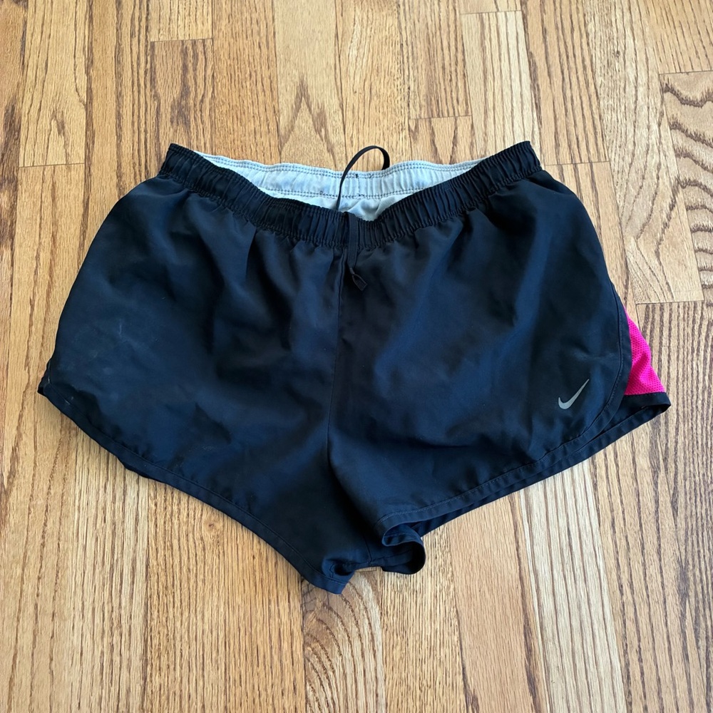 Nike Black Pink fly racer Shorts built in lining vtg super soft track 2000s